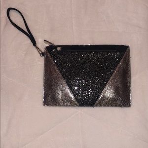 Express- Silver and Black Clutch- Like New